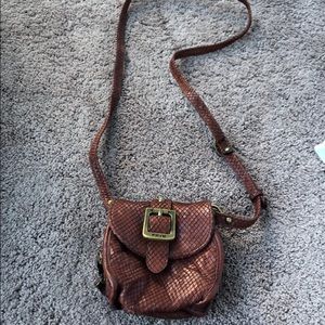 Brown Frye mini cross body bag